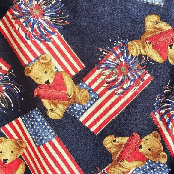Vintage Saddle River Sportswear Patriotic Teddy Bear & Fireworks Vest Size Small - Picture 8 of 8